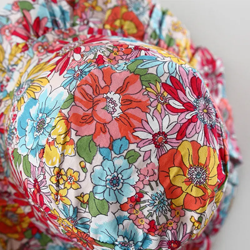 Summer New 0-3 Year Old Newborn Shoulder Belt Skirt Hat Fragmented Flower Children's Sleeveless Princess Dress