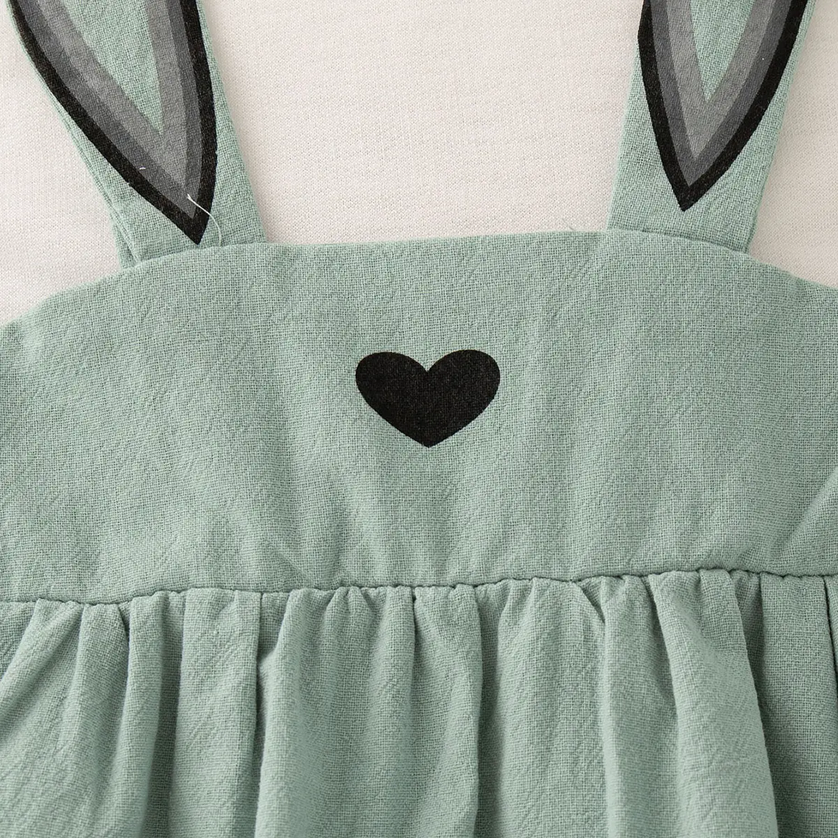 Baby Girl Dresses Autumn New Long Sleeve Clothes Girl Imitation Two Pieces Cute Rabbit Ears Love Print Baby Dress