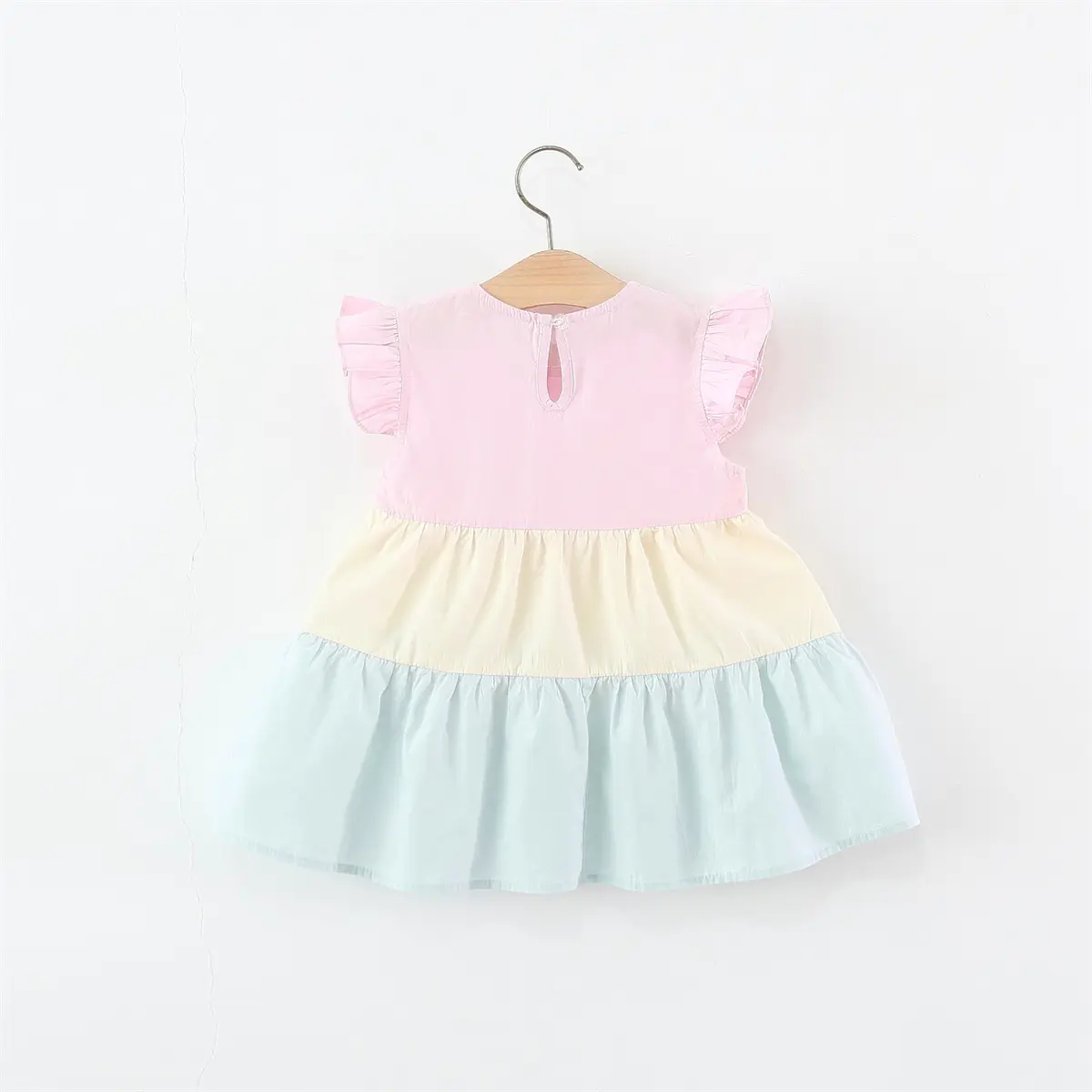 Baby Girl Dresses Summer New Sleeveless Patchwork Girl Clothing Solid Color 3d Flower Send Bag Toddler Dress