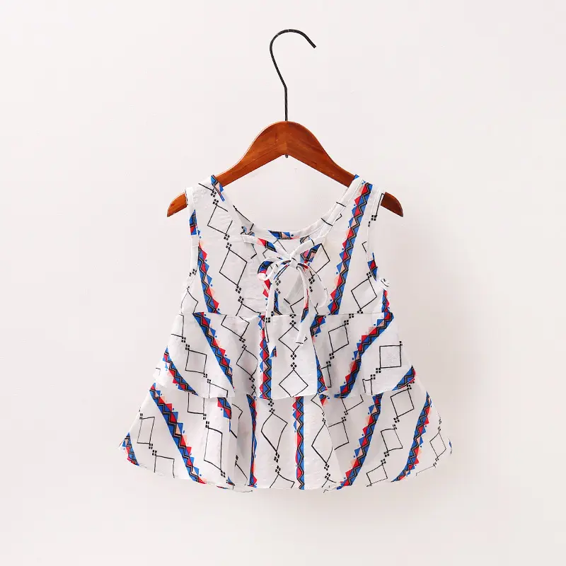 Summer (0-2 Years Old) Baby Girl Dress Baby Girl Striped Print Sweet Princess Sleeveless Dress Tied Bow Beach Party Dress