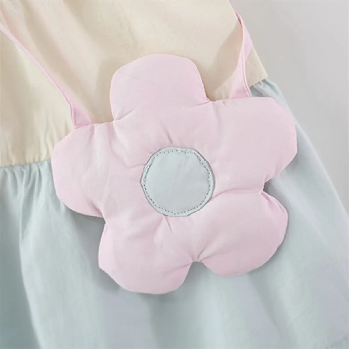 Baby Girl Dresses Summer New Sleeveless Patchwork Girl Clothing Solid Color 3d Flower Send Bag Toddler Dress
