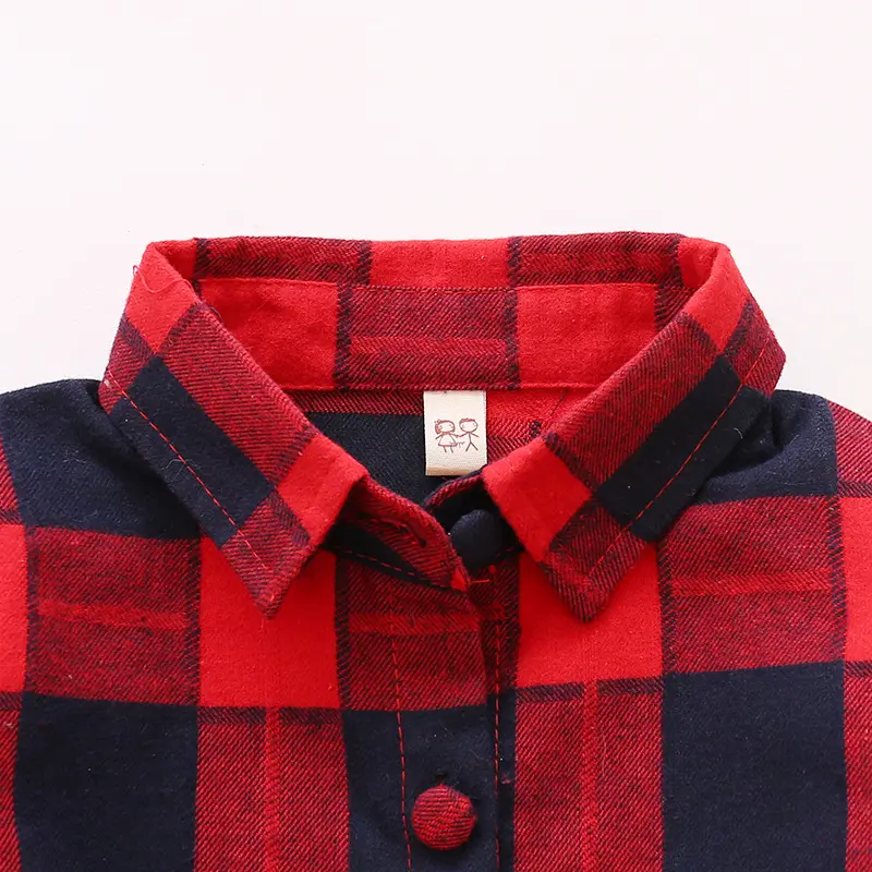 Girls' Autumn and Winter New Checkered Dress Children's Long Sleeve Lapel Belt Bow Spring and Autumn Dress