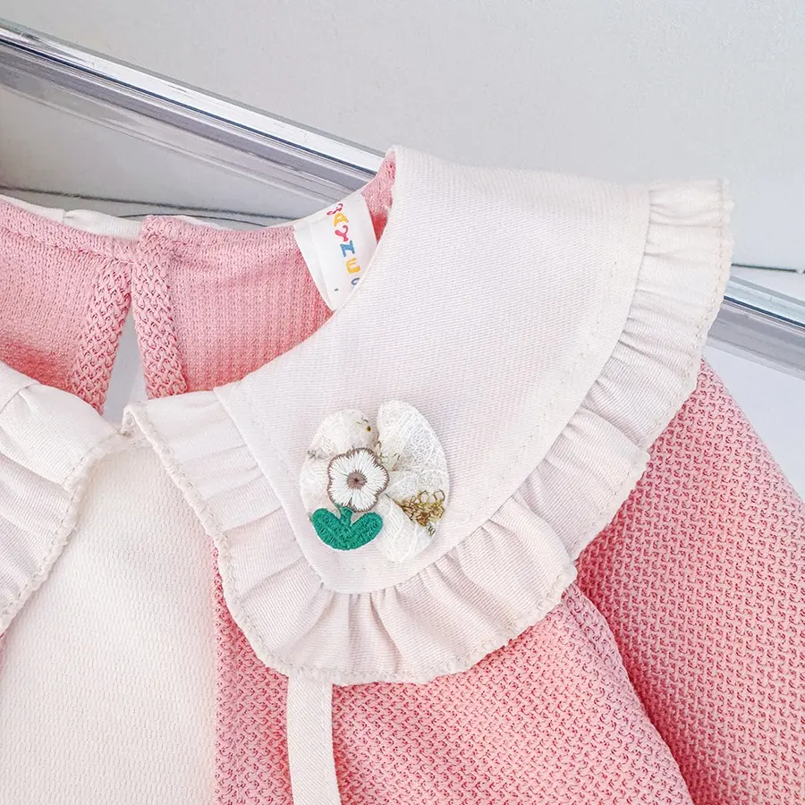New Spring And Autumn Girls' Long Sleeve Dress, Baby Girls' Splicing Yarn Skirt, Children'S Clothing (9 Months -3 Years Old)