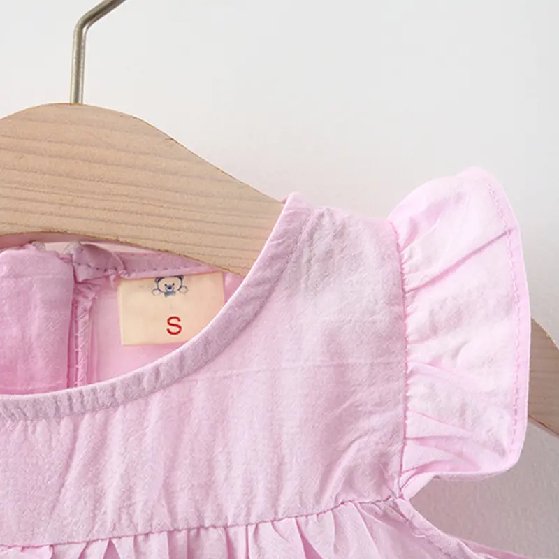 2pcs Casual Dresses For Girls Casual Color Block Sleeveless Summer Baby Dress & Bag Set Clothes