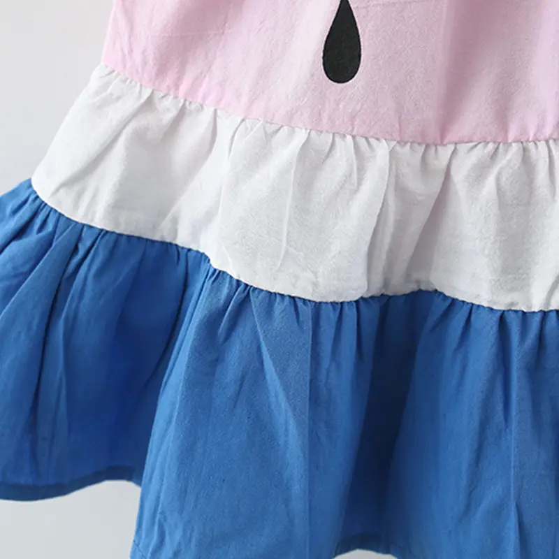 2pcs Casual Dresses For Girls Casual Color Block Sleeveless Summer Baby Dress & Bag Set Clothes
