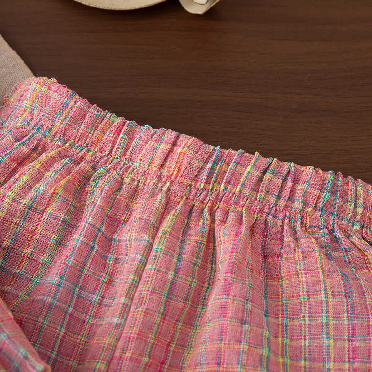 Sets For Baby Summer New Sleeveless Pants 2 Pieces Set Girl Clothing Pink Sweet Plaid Ruffle Button Baby Clothing