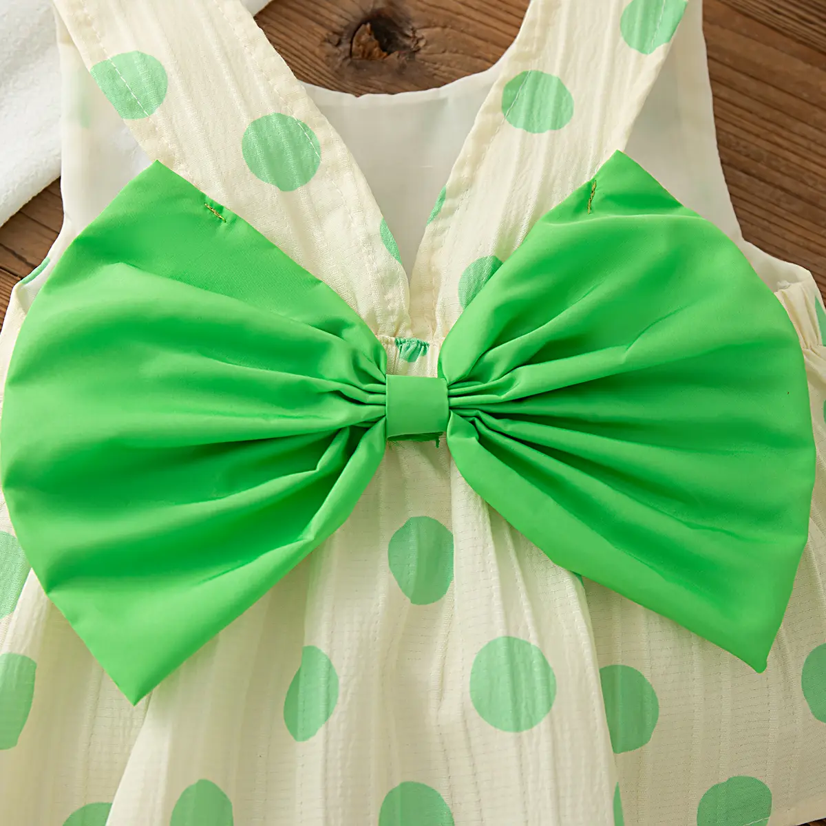 2 Pieces Set Girl Clothes Summer Sleeveless Shorts Baby Clothes Polka Dot Bow Sweet Ruffled Edges Vacation Travel Sets