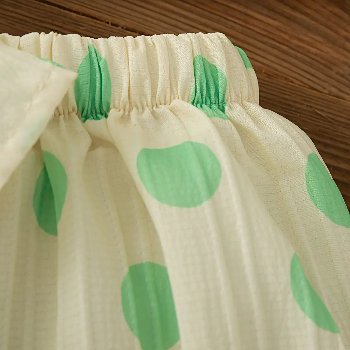 2 Pieces Set Girl Clothes Summer Sleeveless Shorts Baby Clothes Polka Dot Bow Sweet Ruffled Edges Vacation Travel Sets