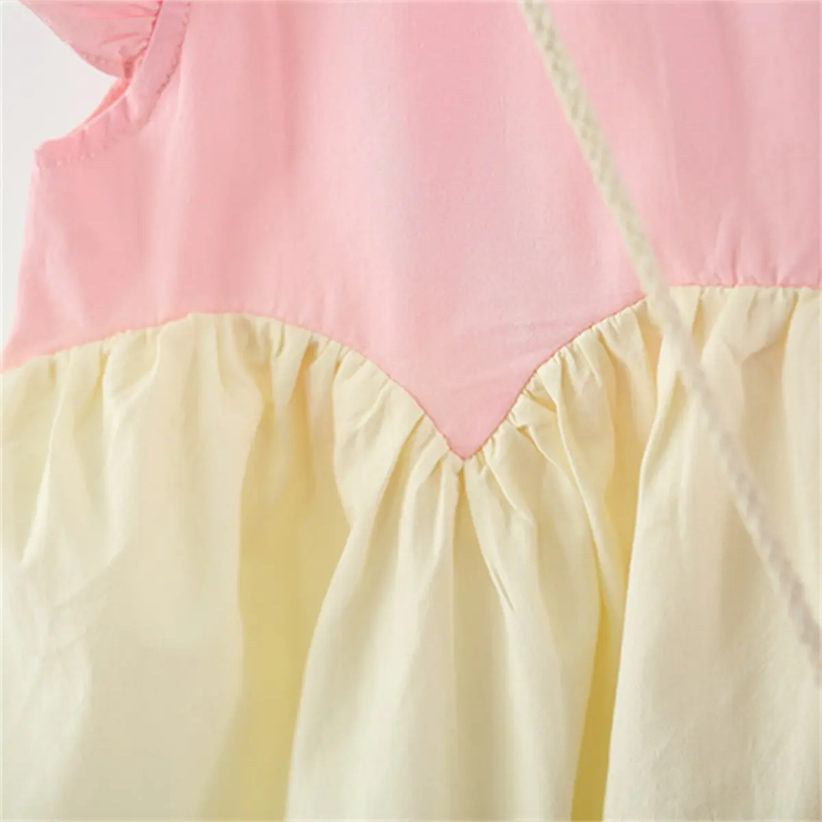 Baby Girl Dresses Summer New Sleeveless Ruffle Edge Baby Clothing Splicing Solid Color Lace Edge Girls Dress Send Bag