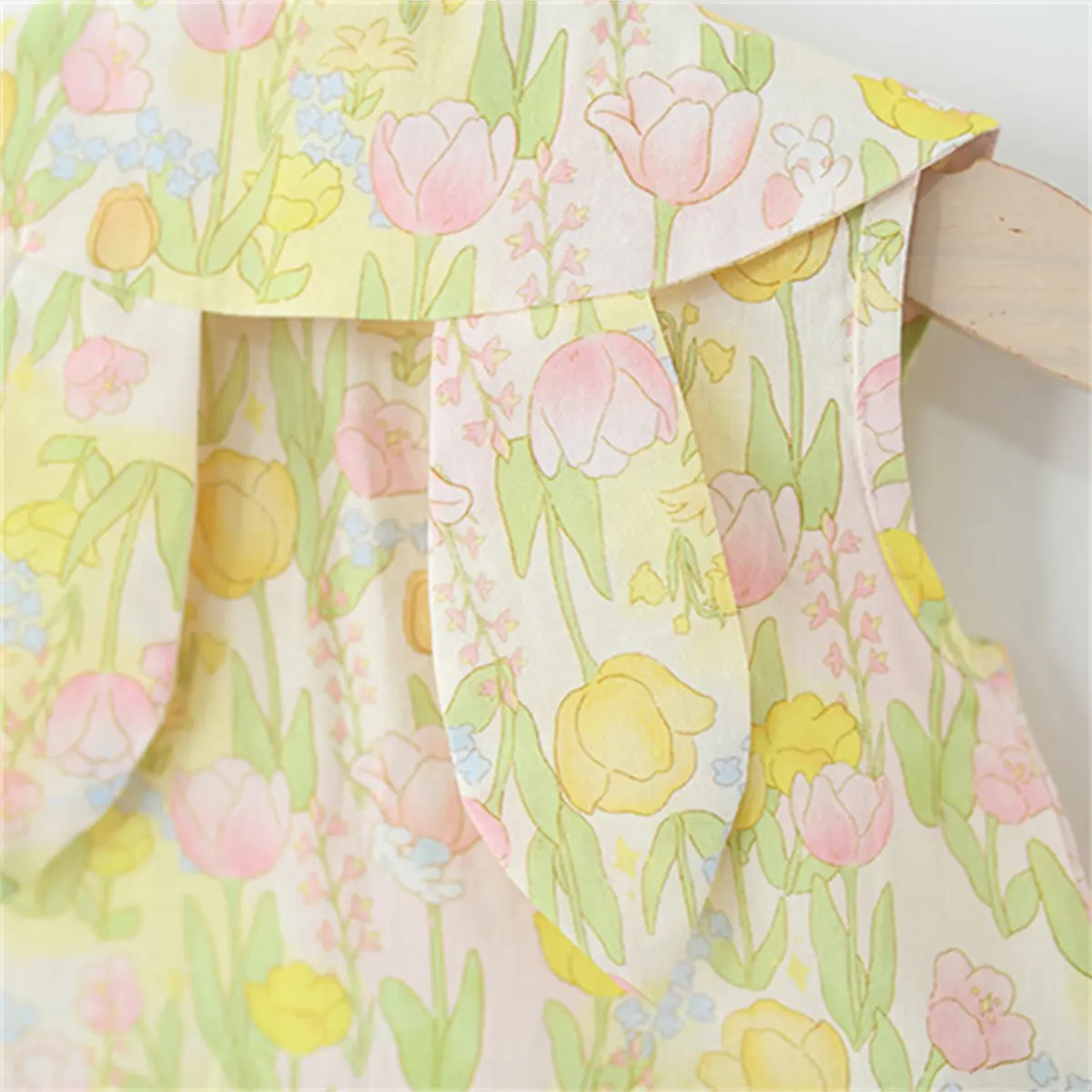Casual Dresses For Girls Summer New Sleeveless Lapel Baby Clothing Flower Print Cute Rabbit Ear Baby Dress Send Bag