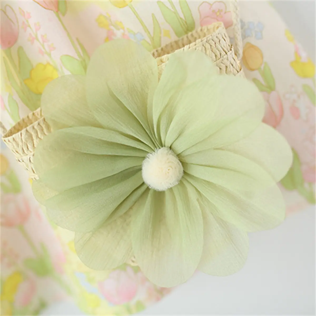 Casual Dresses For Girls Summer New Sleeveless Lapel Baby Clothing Flower Print Cute Rabbit Ear Baby Dress Send Bag