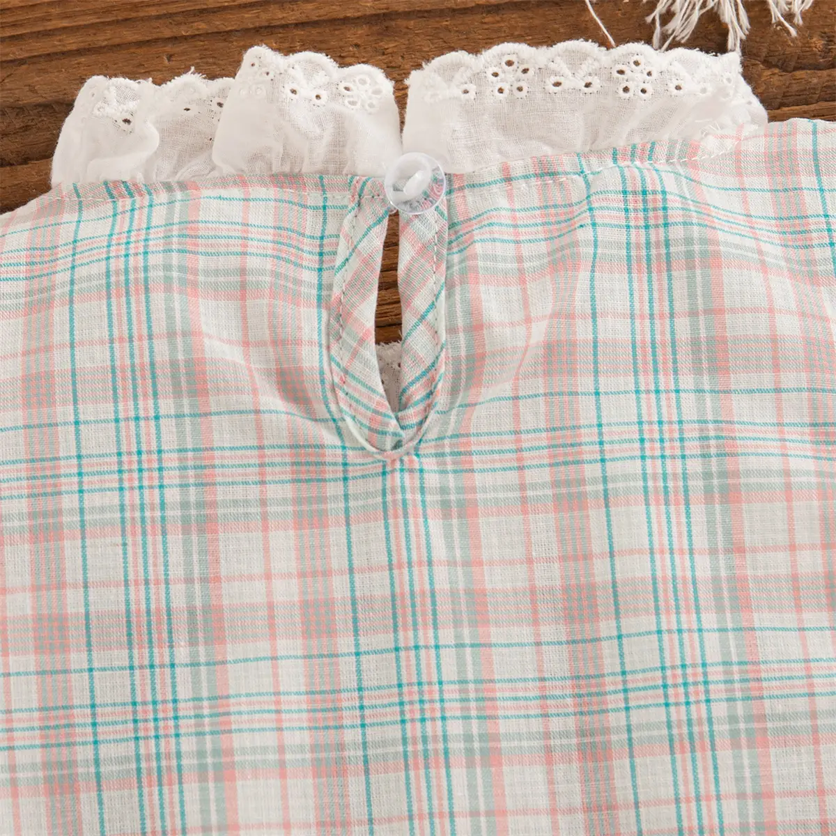 2 pieces Set Baby Girl Clothing Summer new sleeveless lace border Baby Clothes plaid sweet bow Sets For girl
