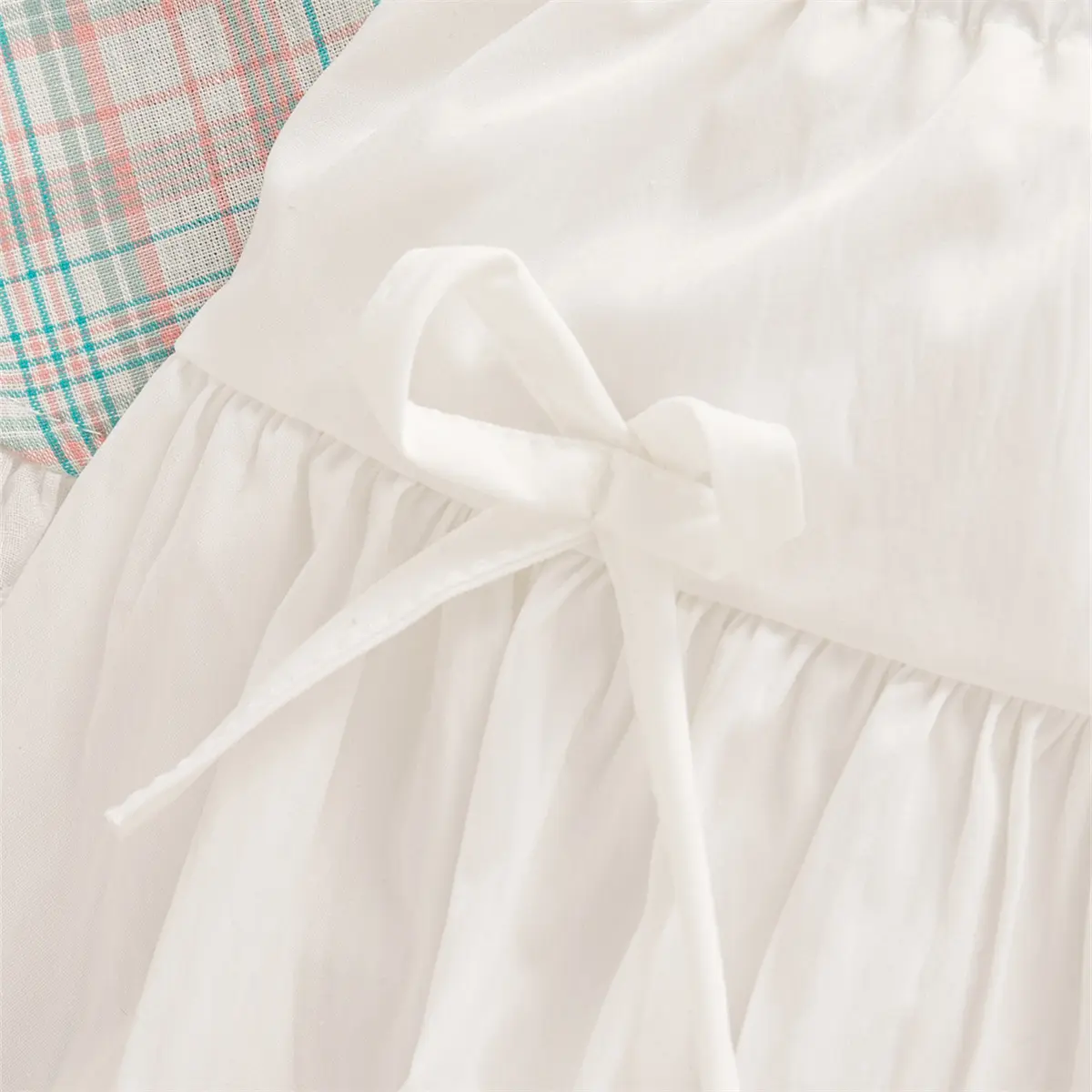 2 pieces Set Baby Girl Clothing Summer new sleeveless lace border Baby Clothes plaid sweet bow Sets For girl