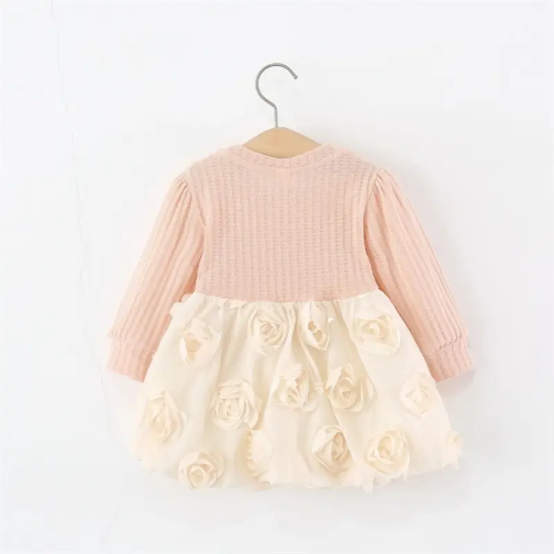 New Cute Spring And Autumn Baby Girl Dress, Sweet Party Flower Princess Dress, Children'S Clothing (6 Months -2 Years Old)