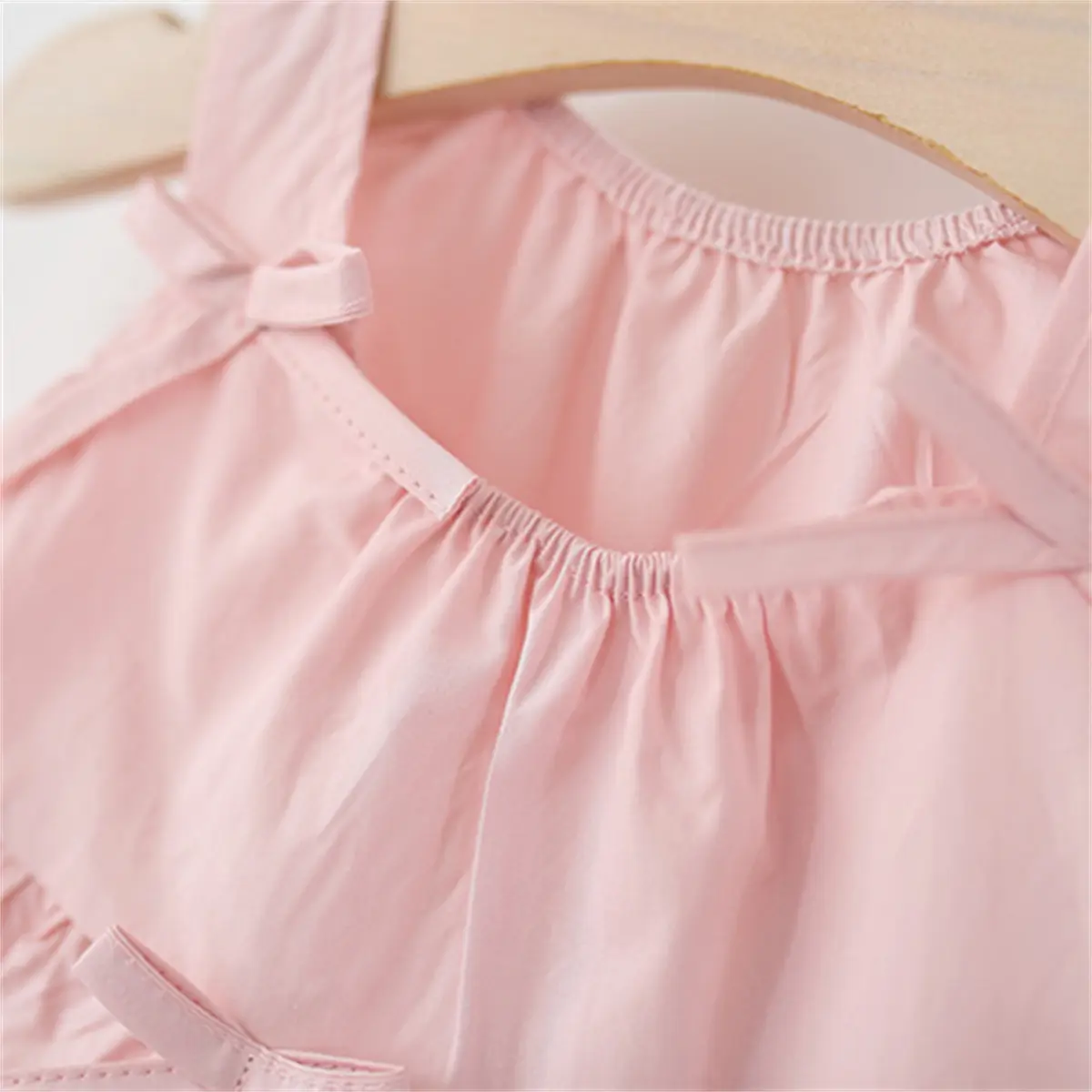 Birthday Party Dress Baby Girl Summer New Sleeveless Solid Color Baby Clothes Elegant Bow Fold Girl Dresses