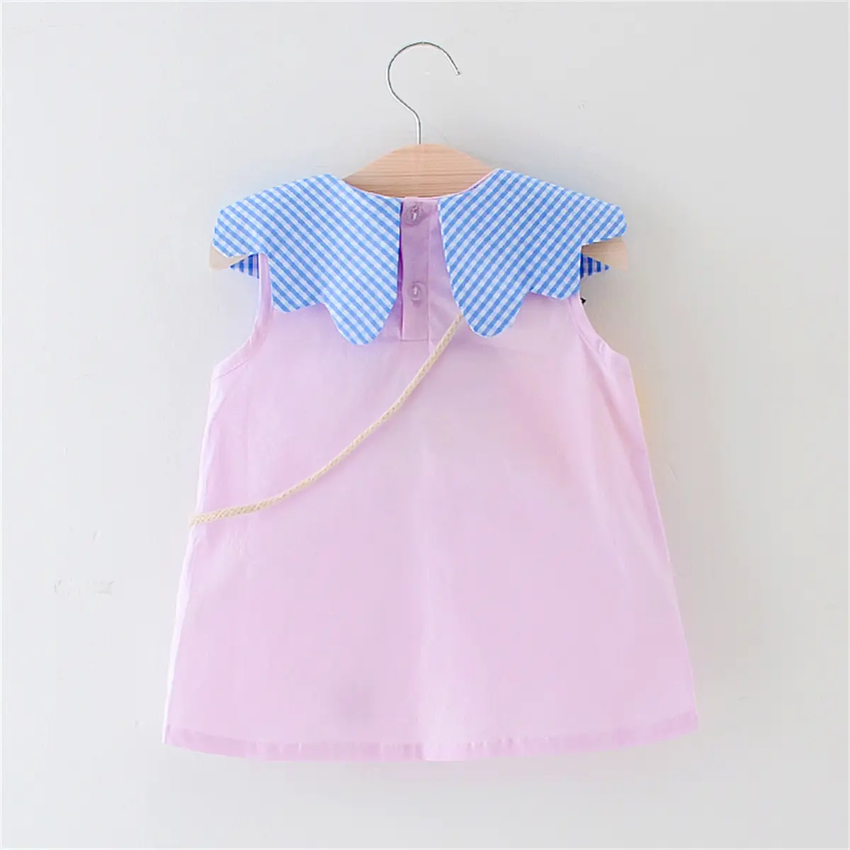 Baby Girl Dress Baby Cute Summer Dress 2 Piece Loose Cotton Comfortable Sleeveless Skirt+Pineapple Bag