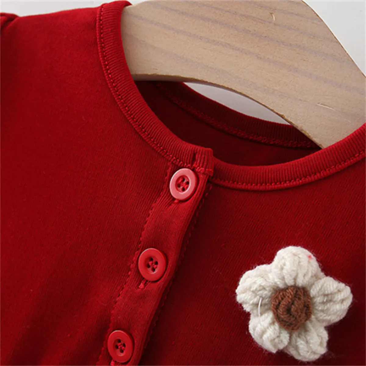 Children's Dress Summer Girl A 3D Flower Solid Color Bubble Sleeve Top with Strawberry Embroidery Mesh Princess Dress