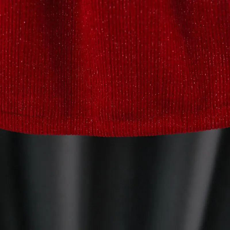 Winter New Girls' Dress Long Sleeve Dress Cherry Solid Color Sweet Princess Skirt Round Neck Plus Velvet Thick Warm Dress