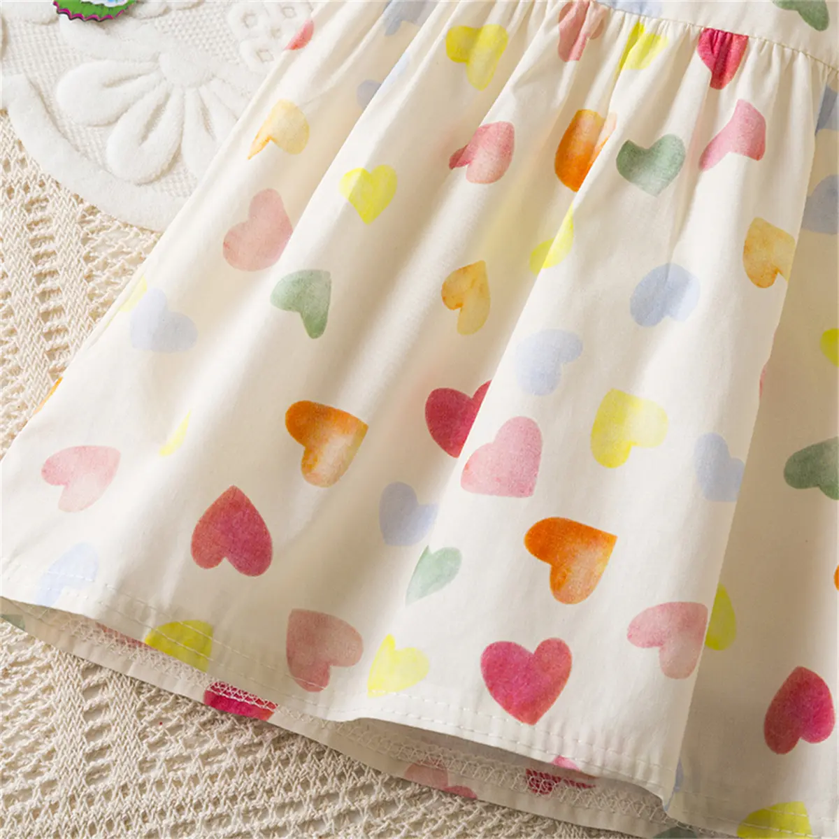 Baby Girl Dresses Summer New Sleeveless Colorful Baby Dresses Love Printed Sweet Lace Edge Girl Clothing