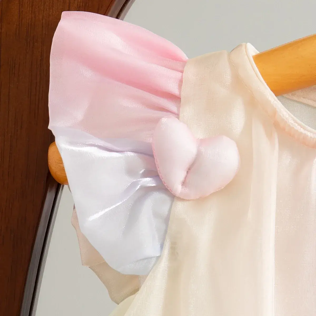 1-piece Summer Sleeveless 3D Heart Girl Dress First Birthday Outfit Princess Gradient Rainbow Magnificent Baby Gift Dress
