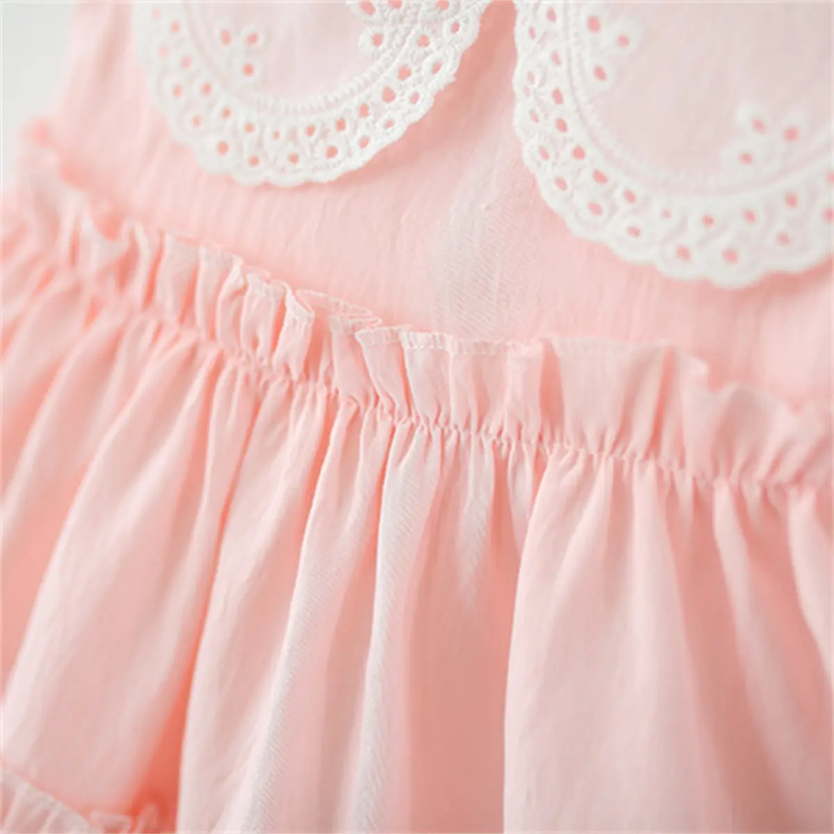 Baby Girl Clothing Summer New Sleeveless Solid Color Baby Dresses Sweet Ruffle Collar Casual Dresses For Girls