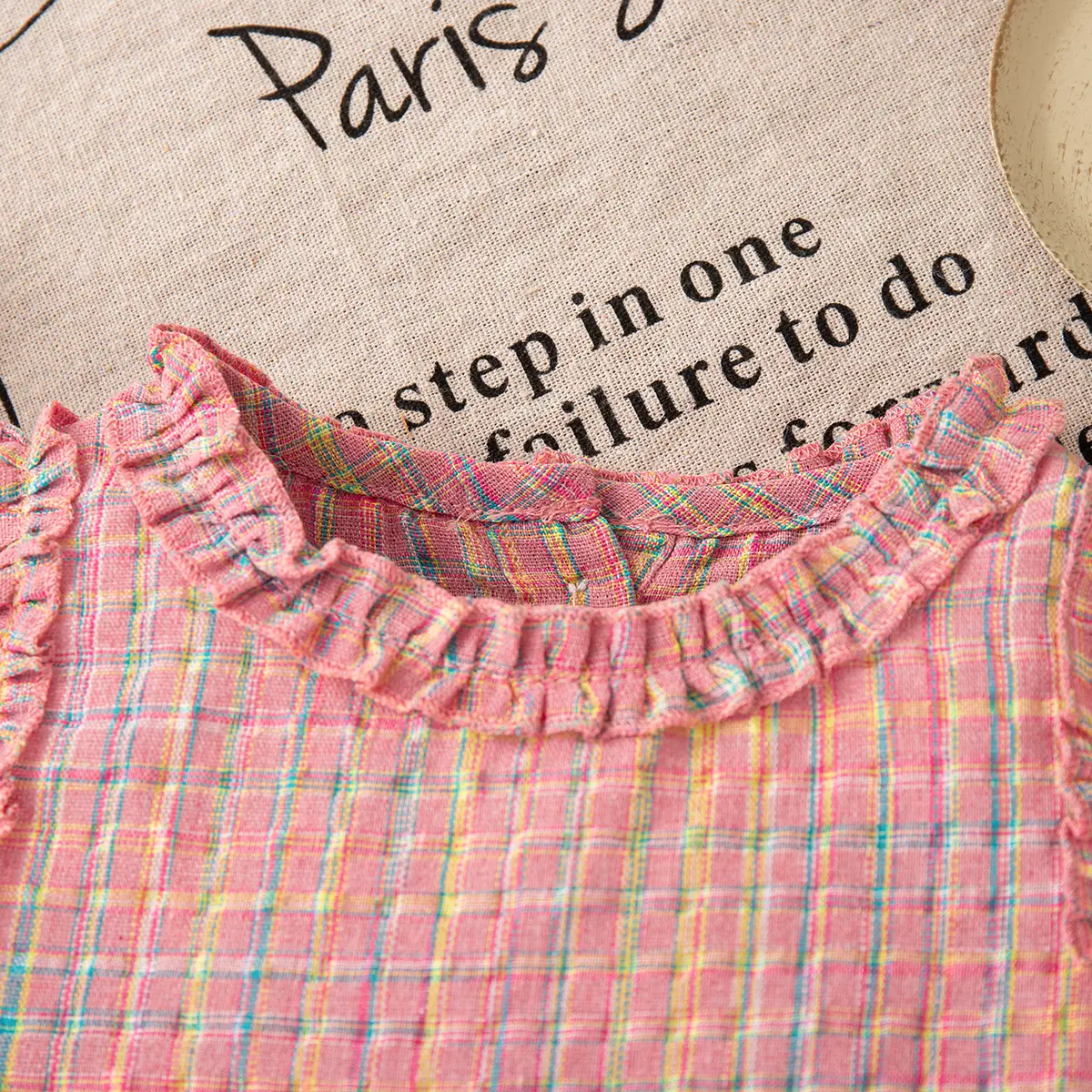 2 Pieces Set Clothes Baby Girl Summer New Sleeveless Shorts Girl Clothing Sweet Plaid Ruffled Buttons Sets For Baby