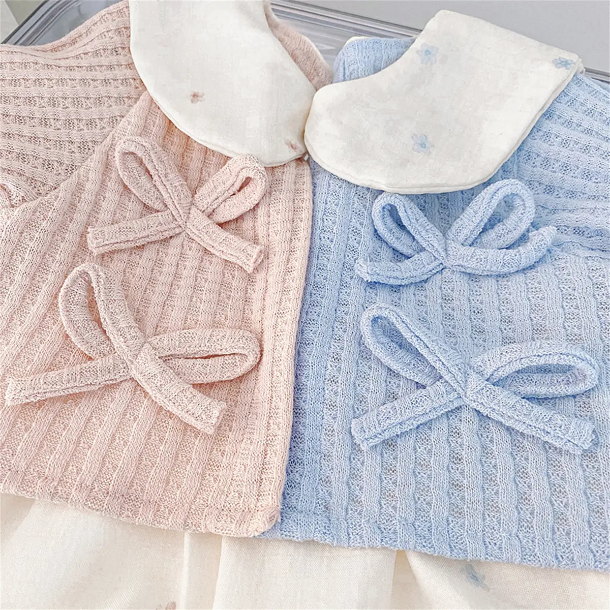 Baby Girl Dresses Autumn New Long Sleeve Toddler Dress Imitation Two Pieces Sweet Bow Collars Clothes Girl