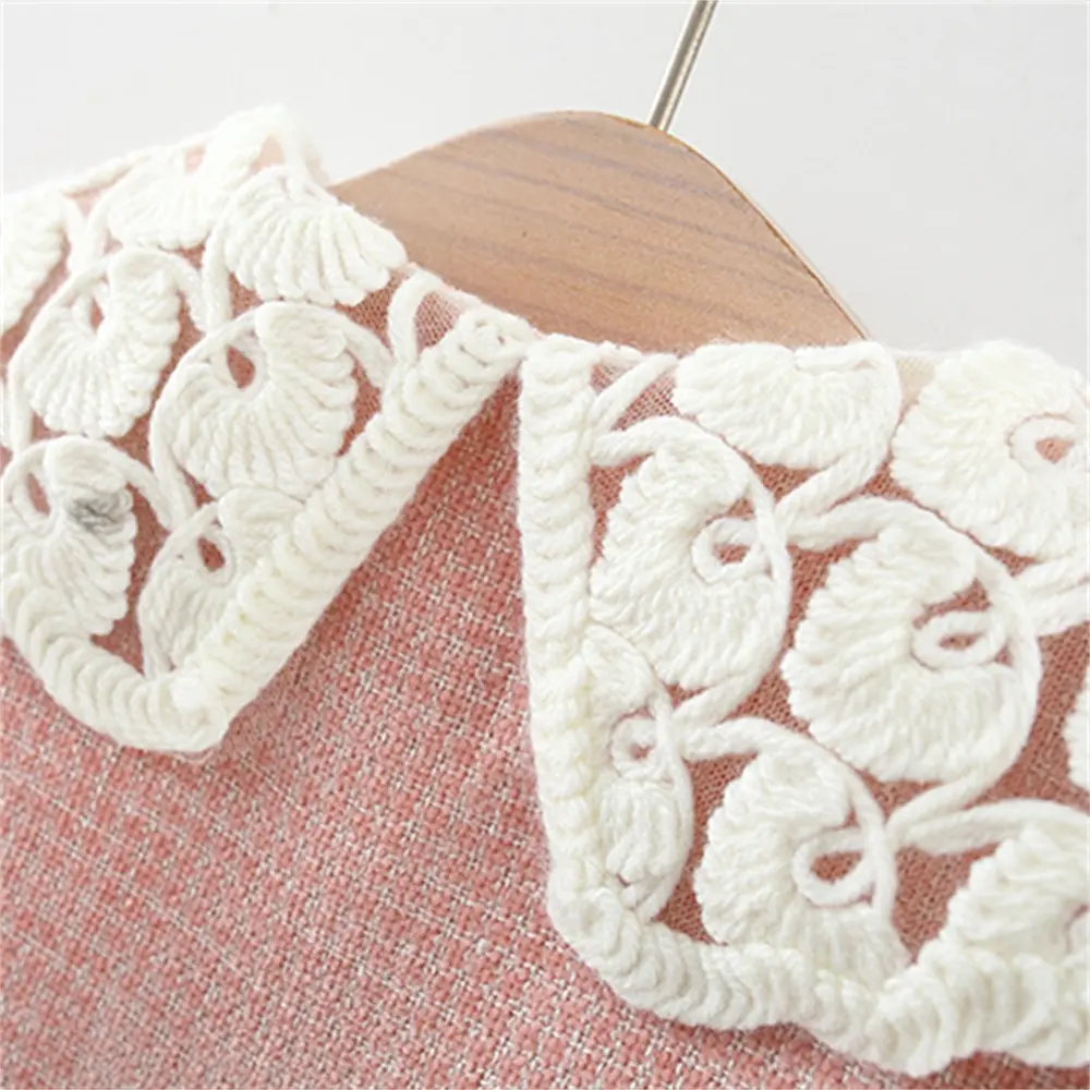 2PS Autumn/Winter Newborn Baby Girl Cotton Coat Bag Girls' Lace Big Collar Full Of Plaid Print Cute Princess Cotton Coat Jacket