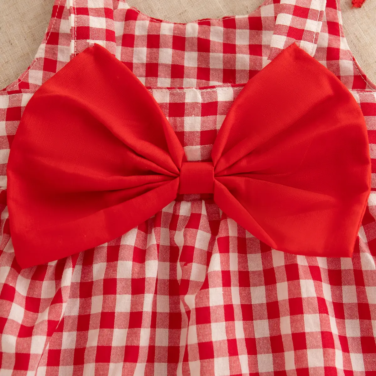 Girl Clothes 2 Pieces Set Dress Hat Summer Sleeveless New Baby Dresses Checkered Sweet Bow Beach Party Baby Clothes