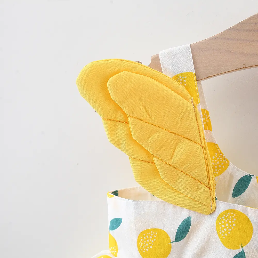 Children's Dress Summer 0-3 Year Old Girl Baby Back Wings Full of Printed Hanging Strap Princess Dress