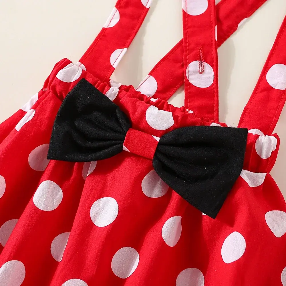 3-piece Summer Short Sleeved Cute Bow Shaped Baby Girl Dress 0-2 Years Old Children's Party Dress T-shirt Skirt Headband Set