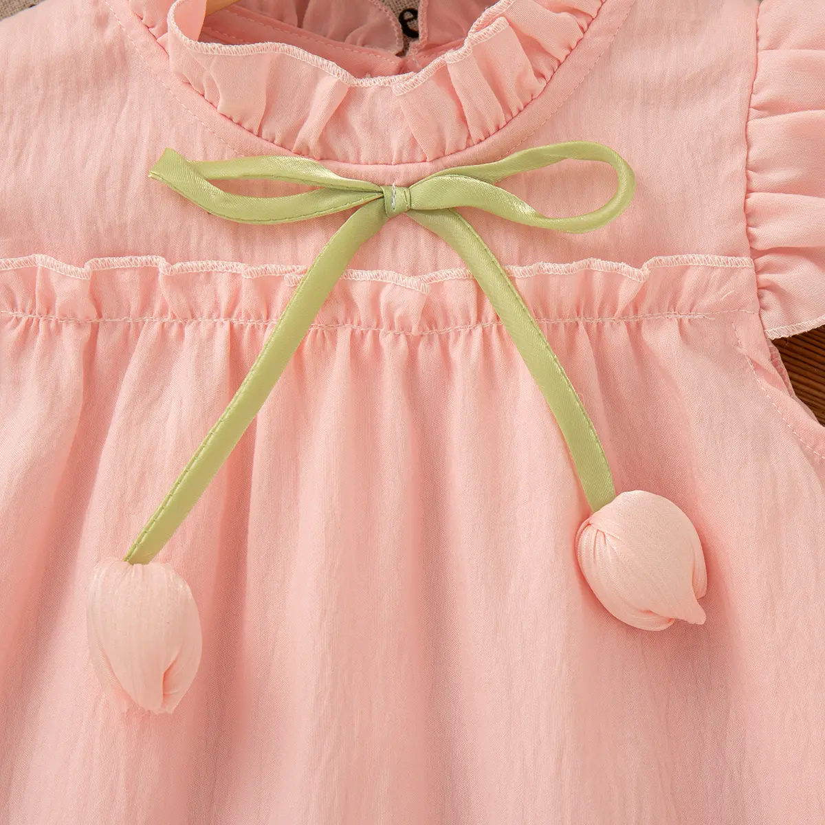 Summer Baby Girl Dresses New Sleeveless Ruffle Solid Color Baby Clothing Sweet Bow Ruffle Costumes For Girls