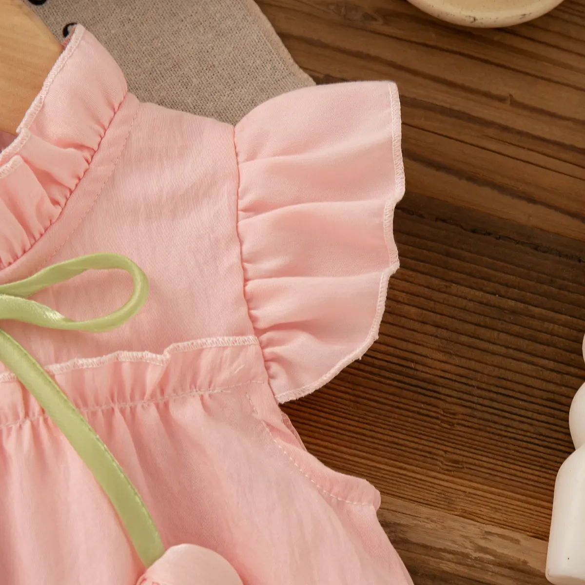 Summer Baby Girl Dresses New Sleeveless Ruffle Solid Color Baby Clothing Sweet Bow Ruffle Costumes For Girls