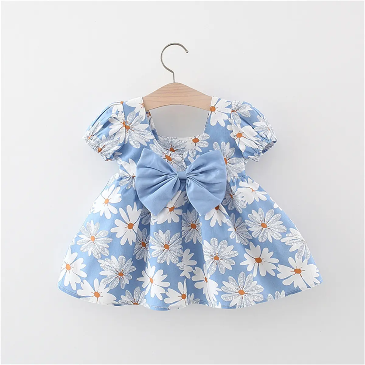 Summer Girl Baby Beach Dress Baby Flowers Cool Daily Skirt Children'S Sweet Casual Knee Long Daisy Clothes