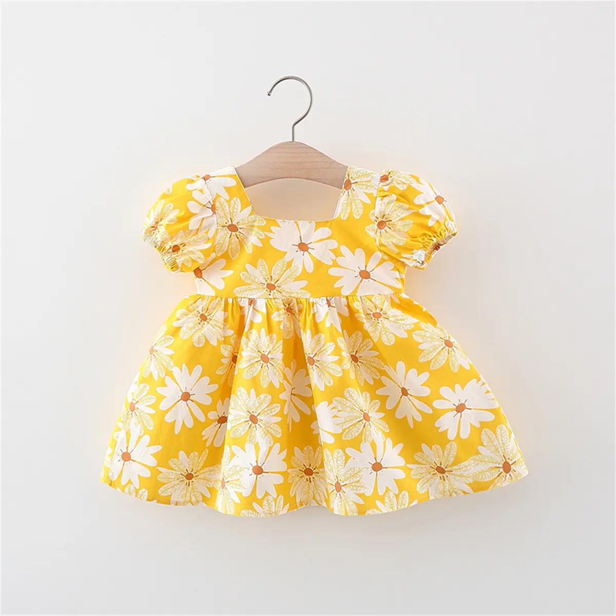 Summer Girl Baby Beach Dress Baby Flowers Cool Daily Skirt Children'S Sweet Casual Knee Long Daisy Clothes