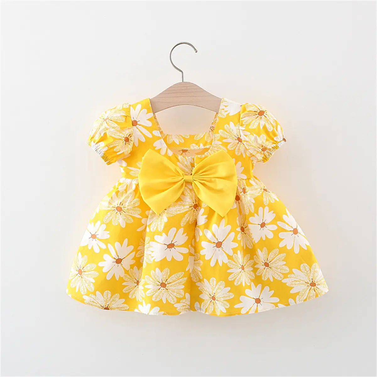 Summer Girl Baby Beach Dress Baby Flowers Cool Daily Skirt Children'S Sweet Casual Knee Long Daisy Clothes