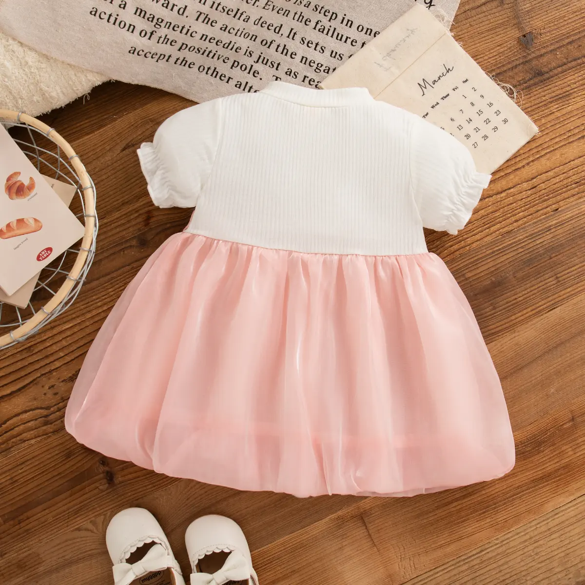 Toddler Dress Summer New Short Sleeved Baby Girl Dress Imitation Of Two Pieces Sweet Bow 3d Flower Girl Clothing
