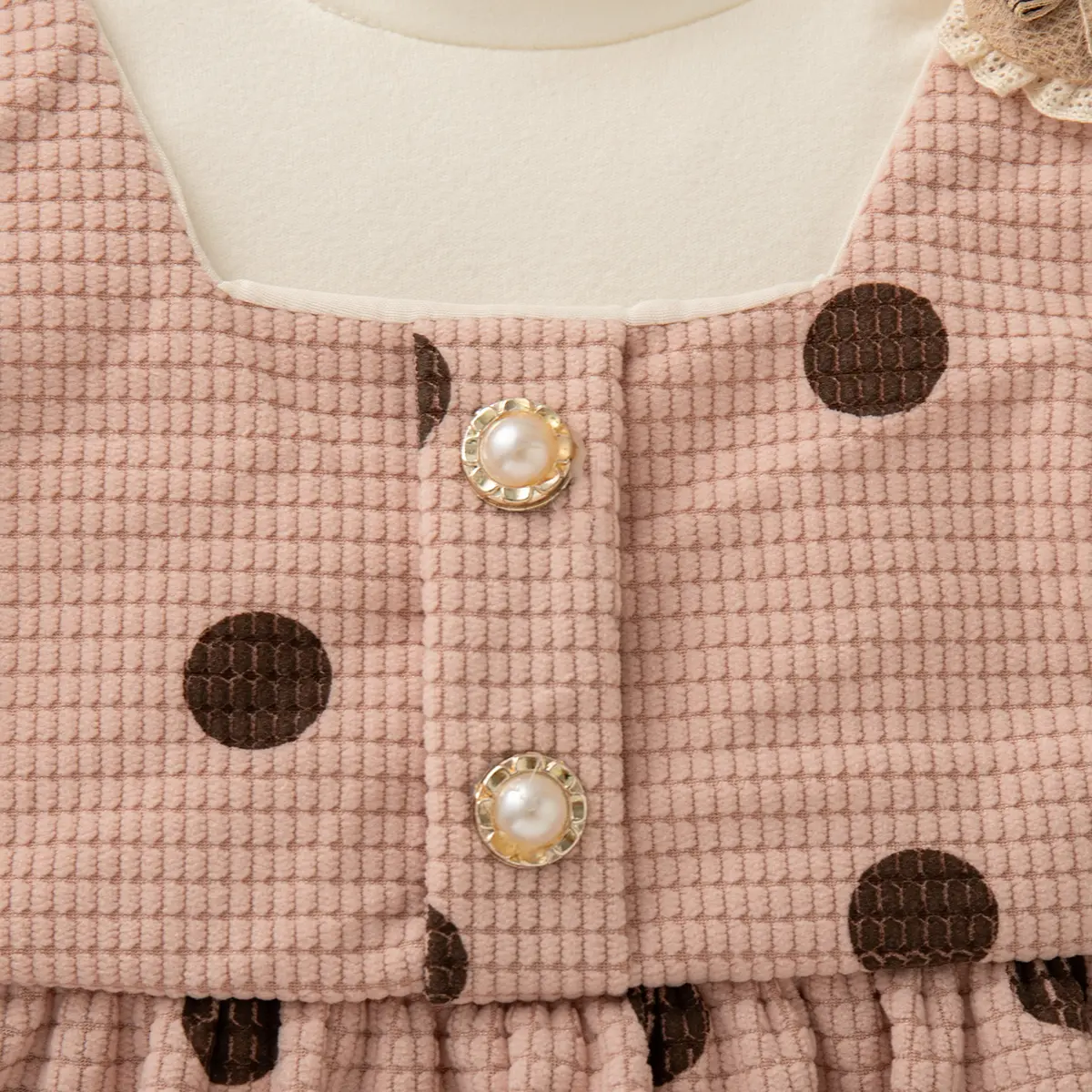 Girl Dress Autumn New Long Sleeved Baby Clothes Polka Dot Print Imitation Of Two Pieces Cute Rabbit Baby Dress