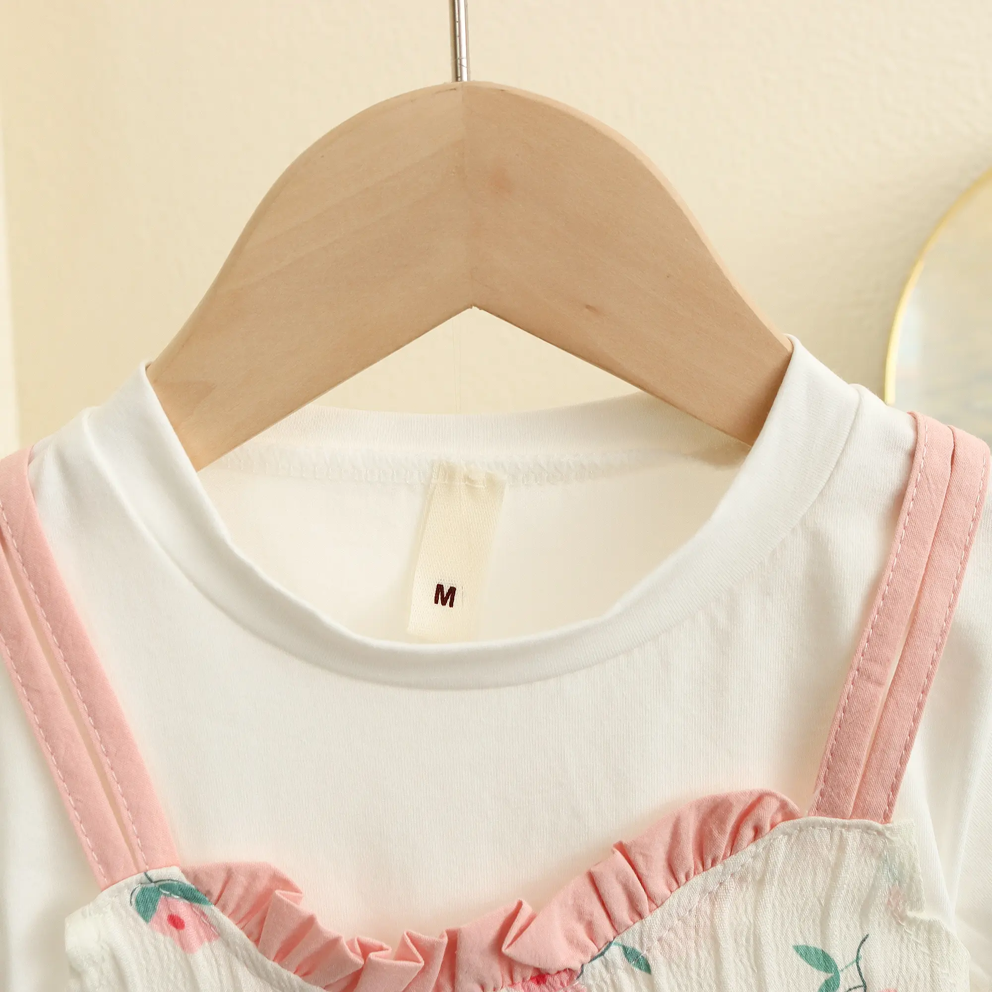 Baby Girl Dress Summer New Short Sleeved Sweet Baby Clothes Flower Print Dresses For Girls Imitation Two Pieces