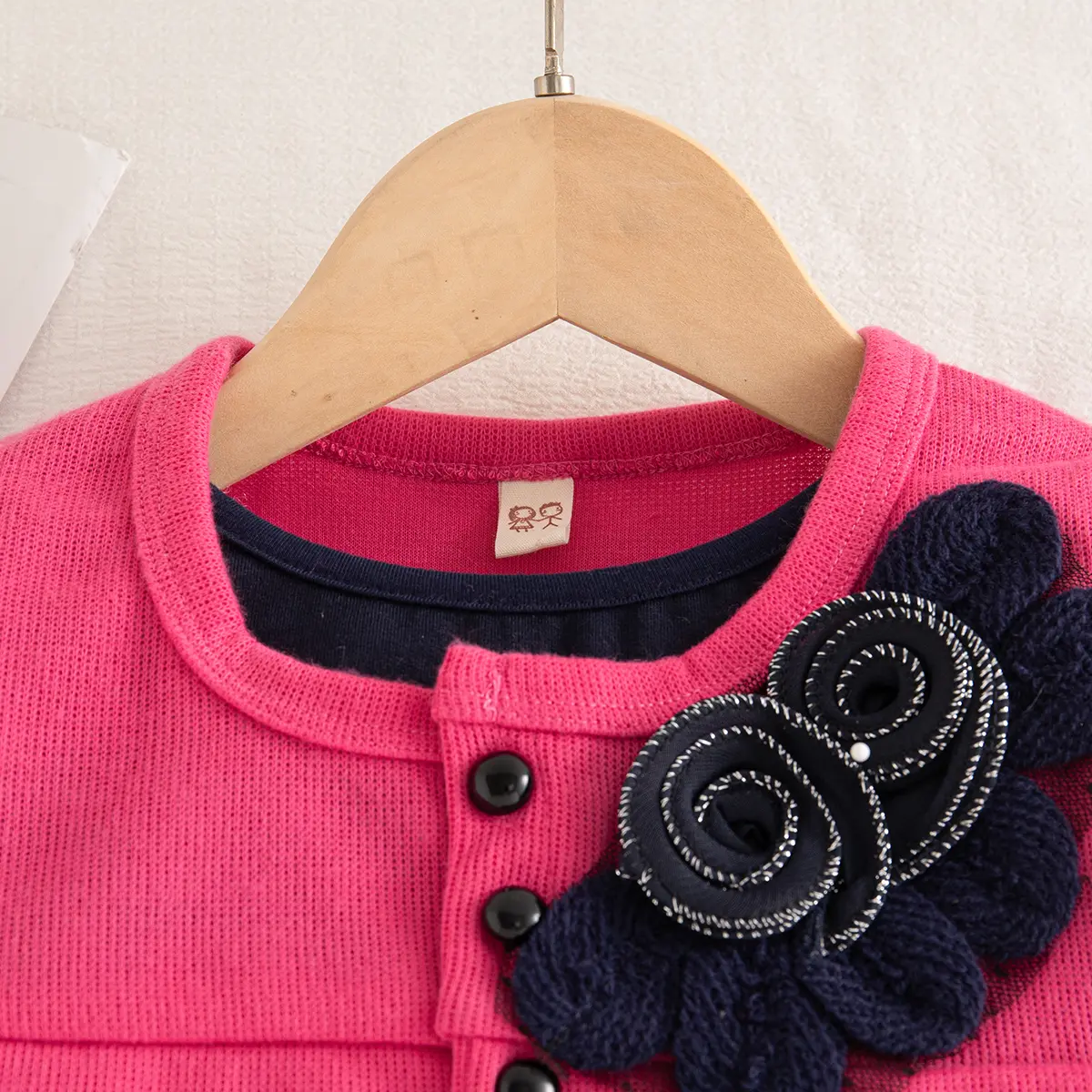 Casual Dresses For Girls Autumn New Long Sleeved Baby Dresses Polka Dot Print Imitates Two 3d Flowers Girl Clothes