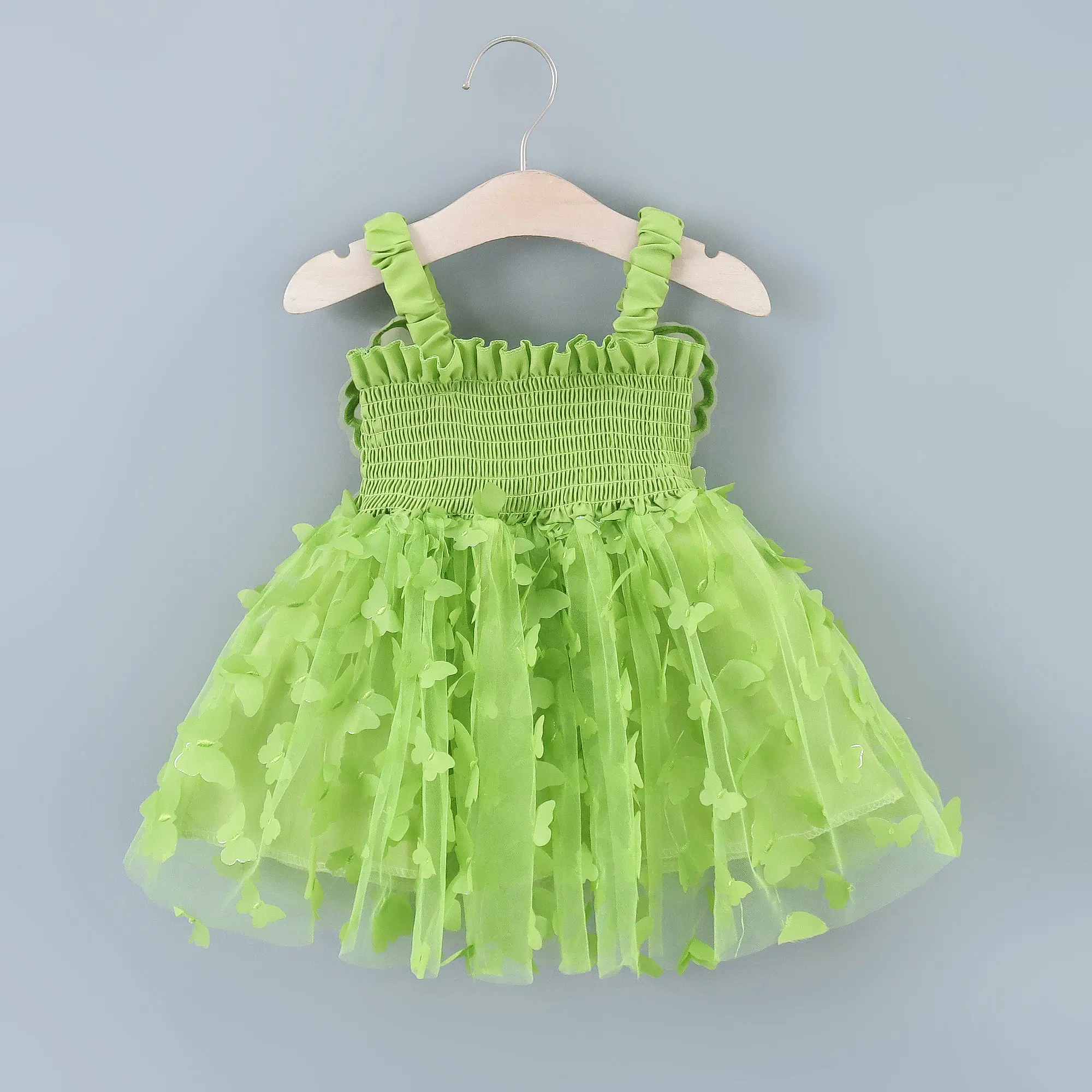Girls' Party Princess Back Decorated Butterfly Wings Dress Summer New Children's Embroidered Mesh Skirt