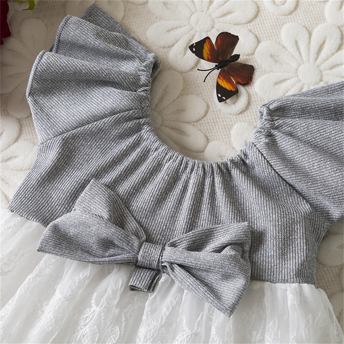 Baby Girl Dresses Summer New Sleeveless Mesh Toddler Dress Sweet Bow Flower Embroidery Casual Dresses For Girls