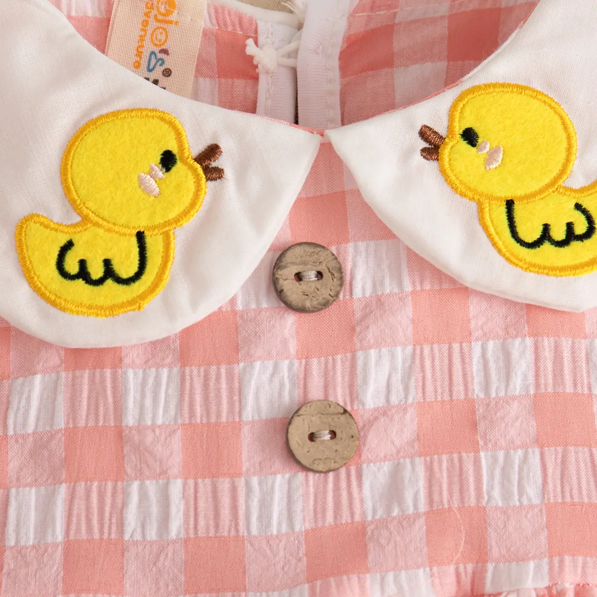 Baby Girl Dresses Summer New Sleeveless Sweet Casual Dresses For Girls Plaid Lapel Duck Embroidery Baby Clothes