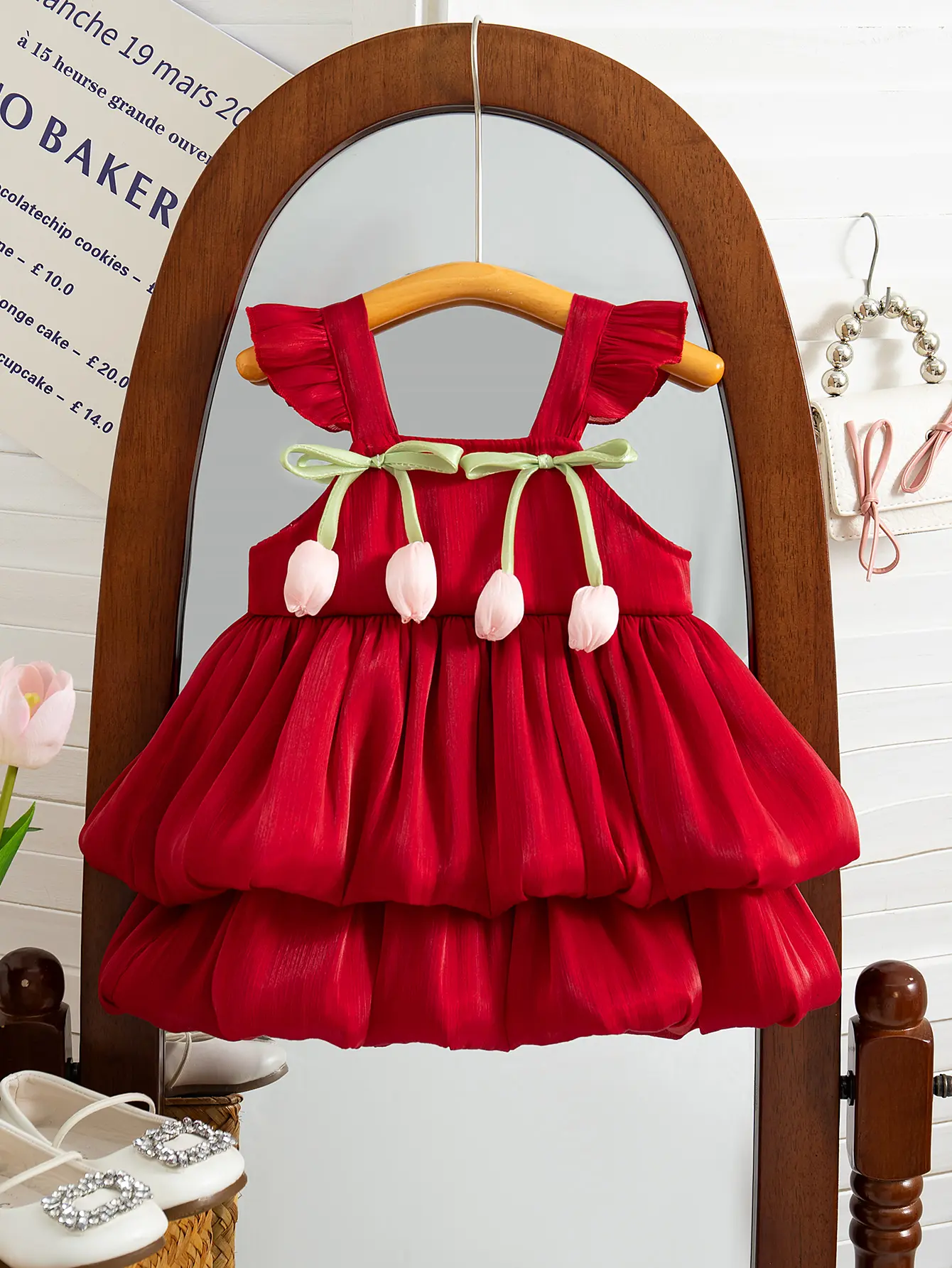 Baby Girl Dress Summer New Sleeveless Sweet Solid Color Baby Dresses Princess Bow Tulip Birthday Party Girl Clothing
