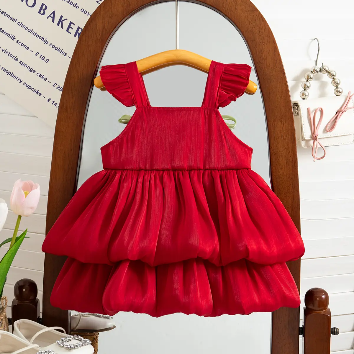 Baby Girl Dress Summer New Sleeveless Sweet Solid Color Baby Dresses Princess Bow Tulip Birthday Party Girl Clothing