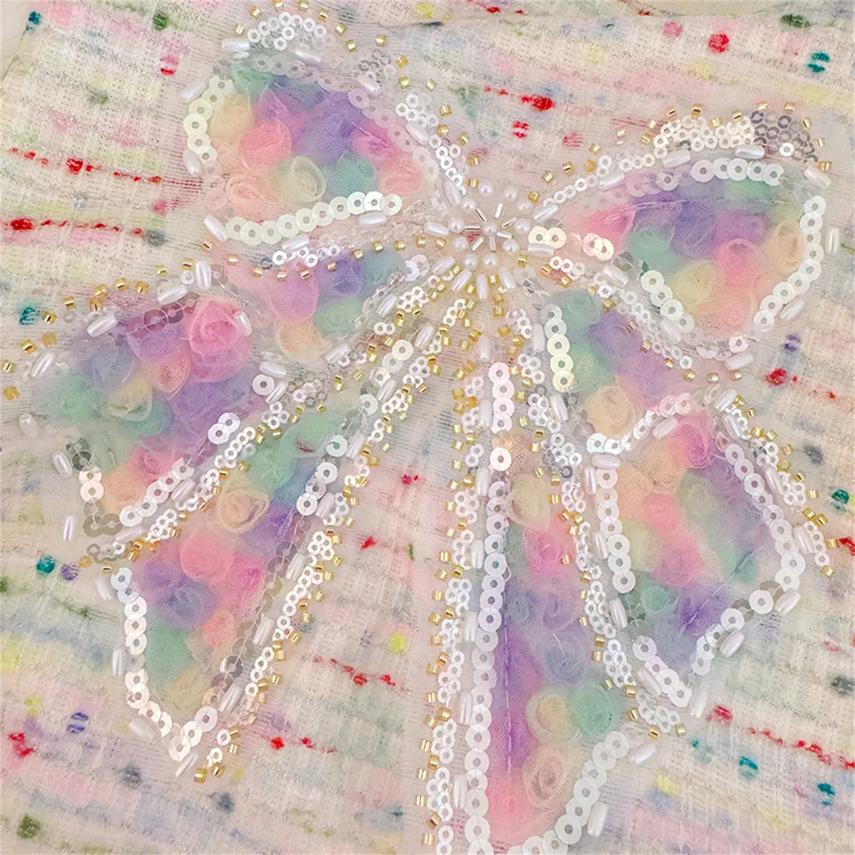 Girl Dress Autumn New Long Sleeved Baby Clothes Sweet Imitation Two-Piece Colorful Sequin Bow Mesh Toddler Dress