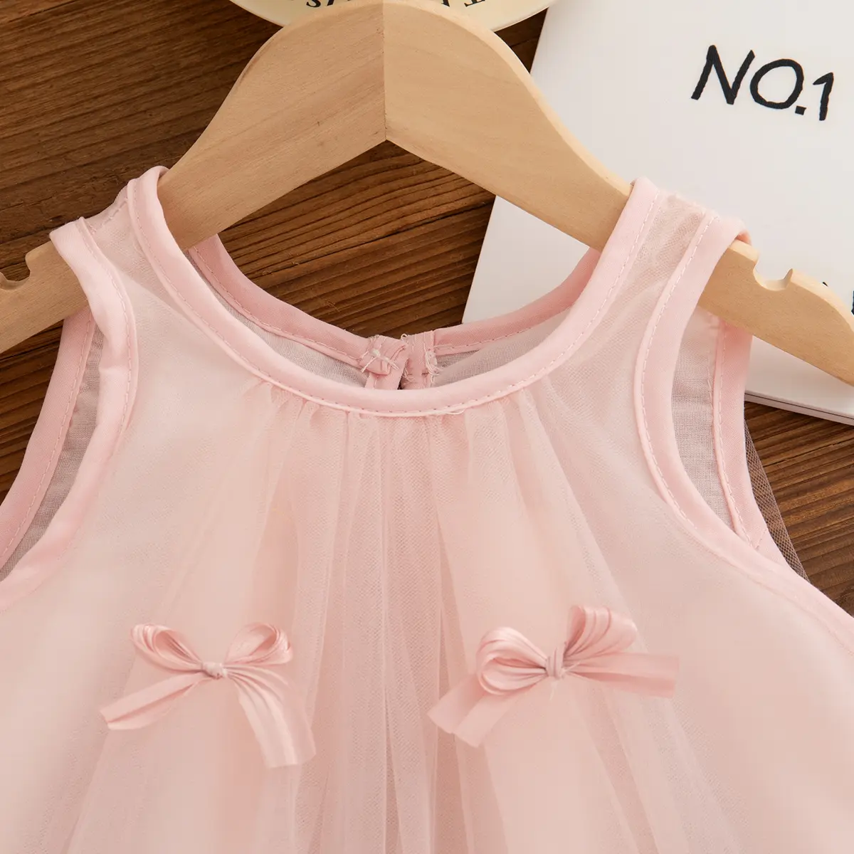 Birthday Dress Baby Girl Summer New Sleeveless Mesh Baby Dresses Sweet Bow Ruffle Casual Dresses For Girls