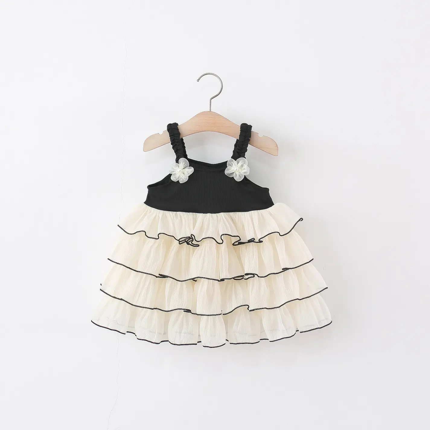 Baby Girl Dress Summer New Sleeveless Elegant Baby Clothes Solid Color 3d Flower Birthday Dress Baby Girl