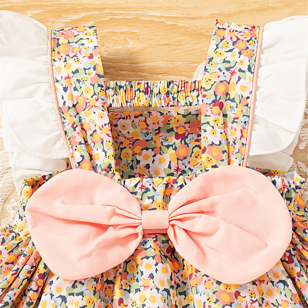Baby Girl Clothes Summer Baby Girl Floral Full Print Big Butterfly Princess Sleeveless Dress Little Flying Sleeve Cute Dress