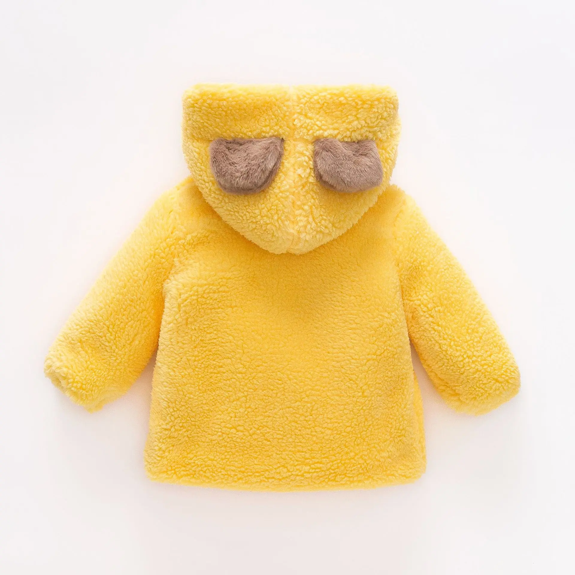 Girls' Winter New Coat Baby Plush Thickened Wool Sweater Children's Autumn and Winter Warm Cotton Top